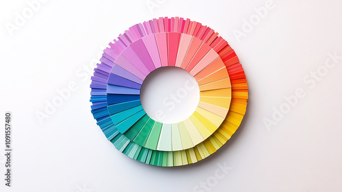 wide background of rainbow color wheel with different color gradient shades  