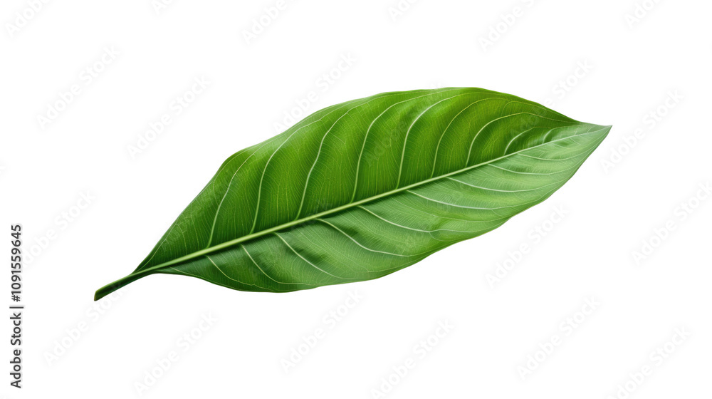 Fototapeta premium fresh leaf on a white background.