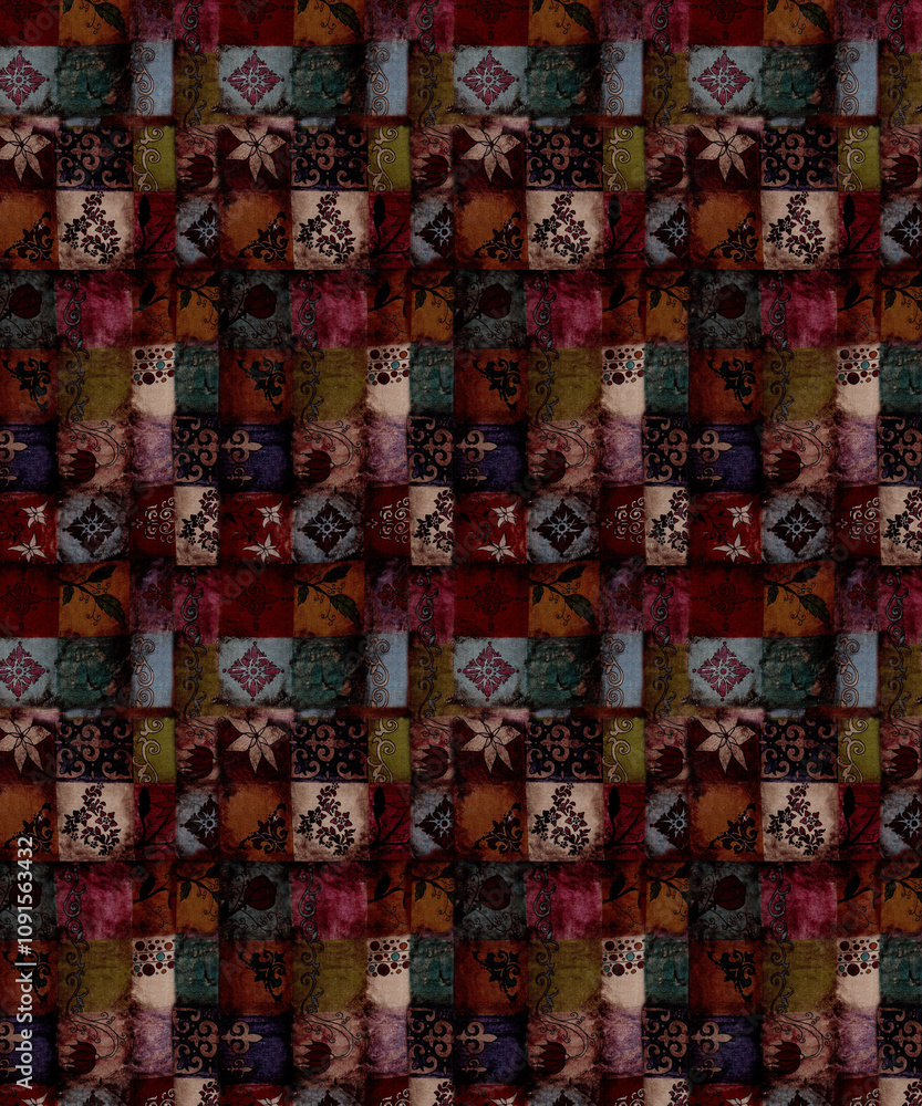 Fototapeta premium Seamless Pattern Illustrations for Designing in Unique and vibrant digital textile designs, crafted to bring elegance and sophistication to any fabric. Perfect for fashion, home decor 