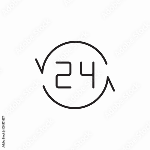 24 hours icon sign vector