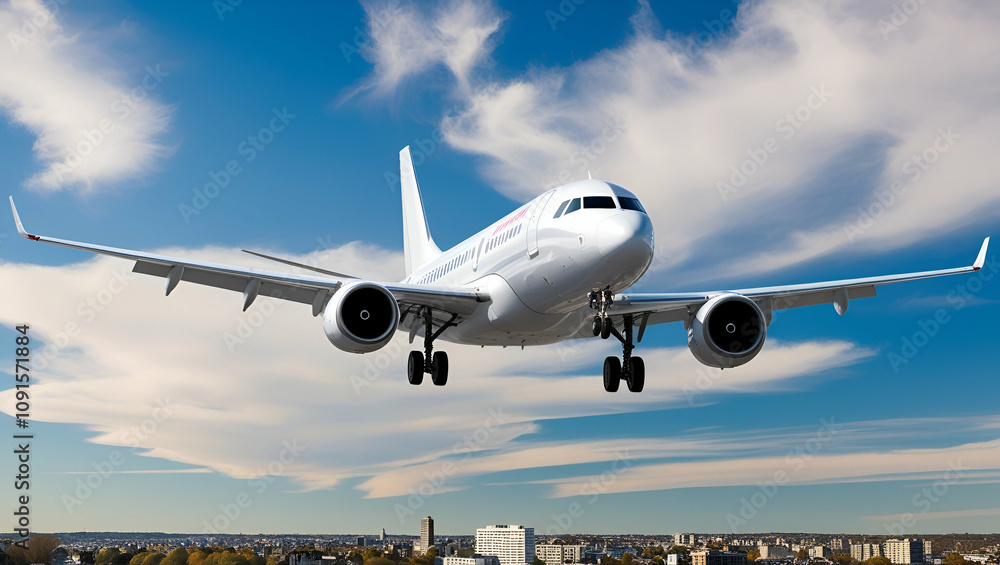 Obraz premium World Civil Aviation Day, An Airplane Flying, Generative Ai