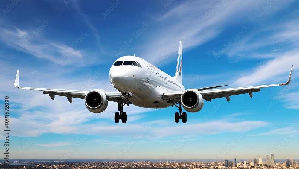 Obraz premium World Civil Aviation Day, An Airplane Flying, Generative Ai
