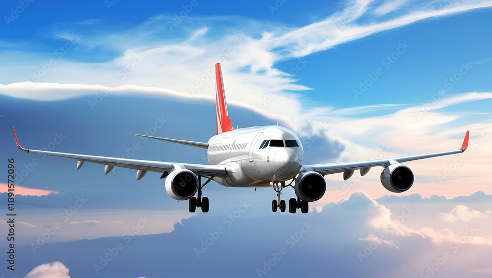 Obraz premium World Civil Aviation Day, An Airplane Flying, Generative Ai