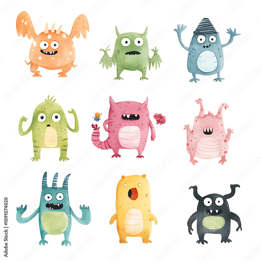 Fototapeta premium set of funny cartoon animals