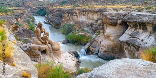 Río Caudaloso en un Cañón: Poder y Majestuosidad en la Naturaleza






 photo