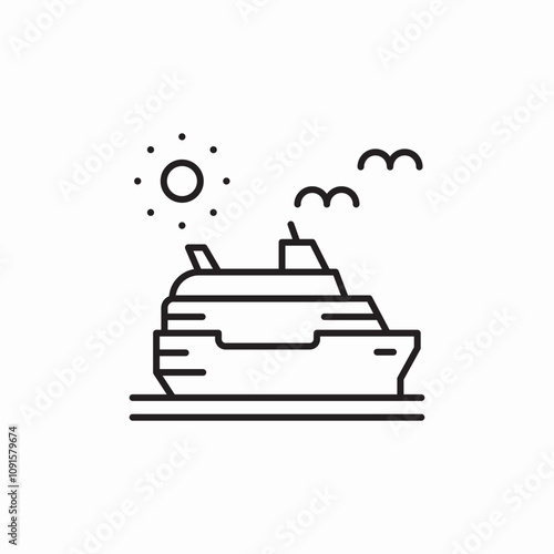 cruise liner icon sign vector