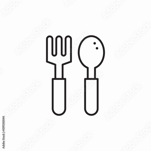 kids cutlery icon sign vector