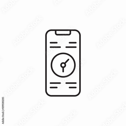 phone clock icon sign vector