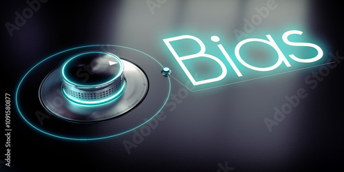 Εκτύπωση καμβά Bias - rotary knob and glowing word - 3D illustration