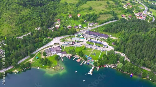 Arial view of lake, Bosnia - Jajce - Plivsko jezero photo