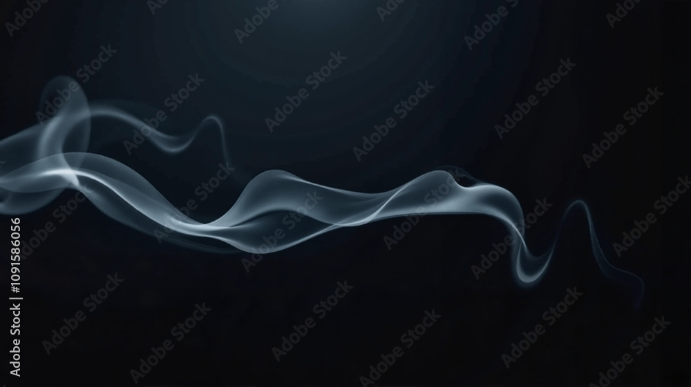Fototapeta premium Smooth white smoke trail on a dark background
