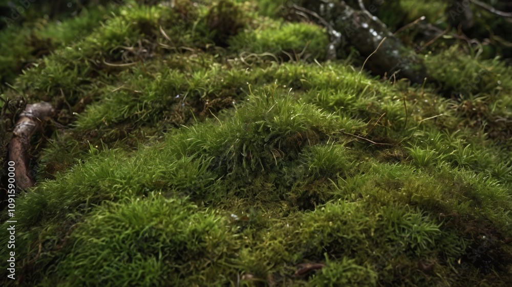 Fototapeta premium green moss on the stone