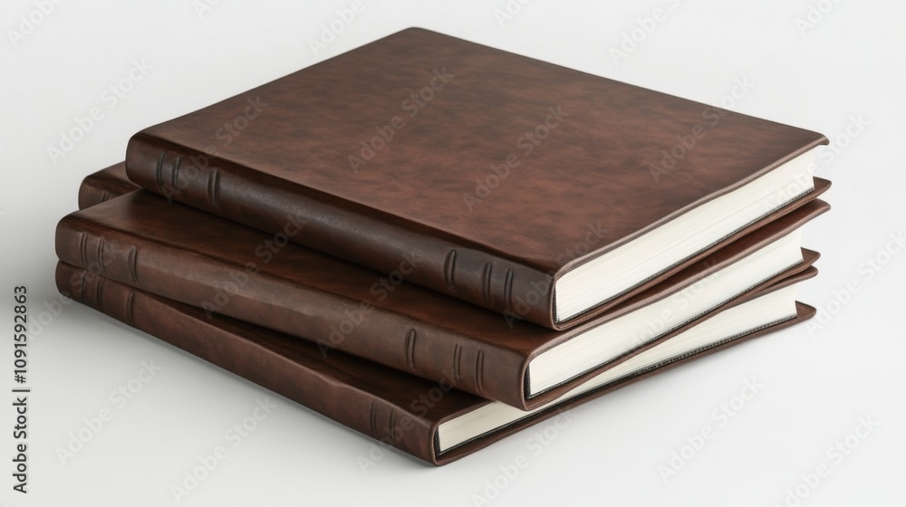 Stack of Hardcover Sketchbooks on White Background Stack of Hardcover Sketchbooks on White Background
