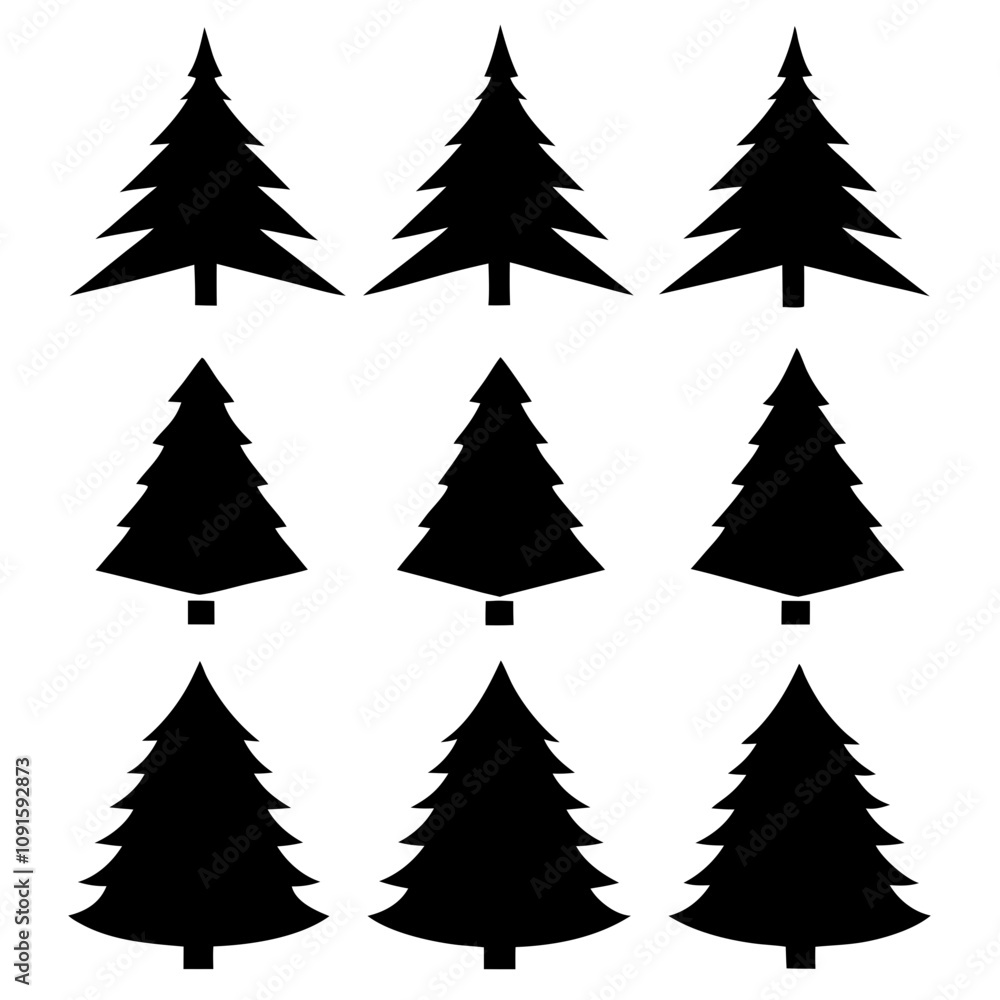 Fototapeta premium christmas trees collection