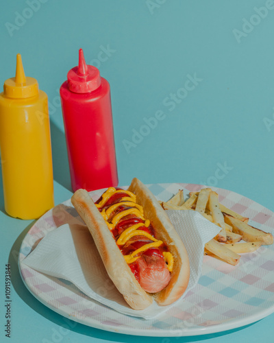 hot dog with mustard