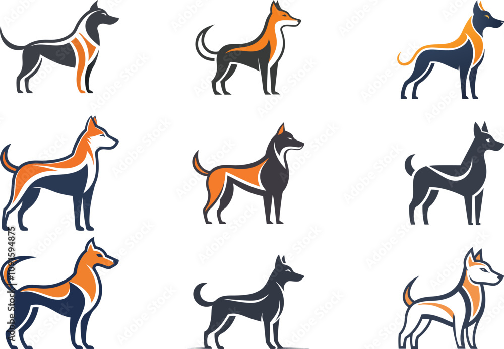 Obraz premium dogs set icon vector illustration
