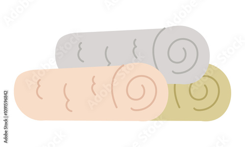 Sauna towels for wellness and relaxation. Vector illustration.