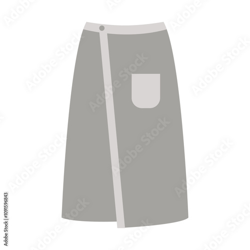 Sauna kilt for men in traditional style. Vector illustration.