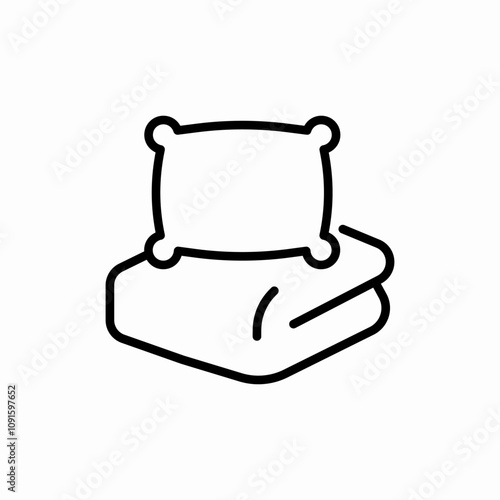 pillow and blanket icon sign vector