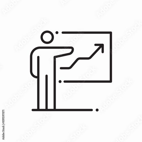 statistic lesson teaching statistic presentation icon sign vector