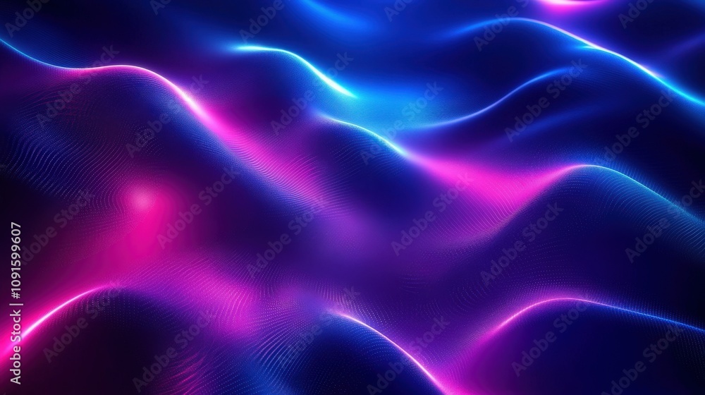 Obraz premium Abstract Neon Waves with a Dark Background