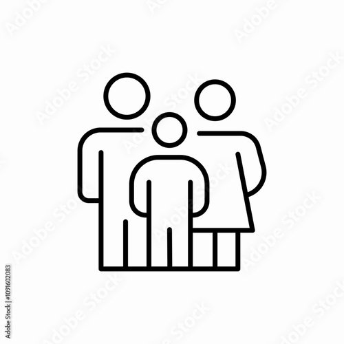 family man woman child icon sign vector