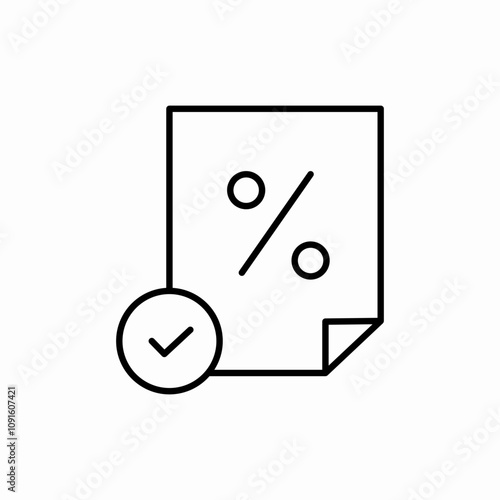 percent page check mark icon sign vector