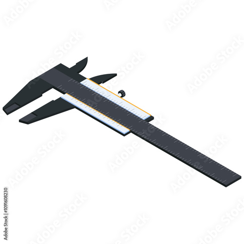 Vernier Caliper Isometric Icon