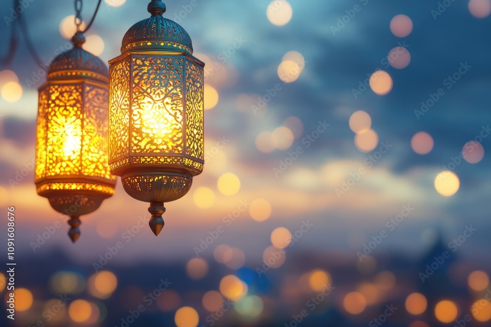 arabic lantern at dawn arabic lantern at dawn