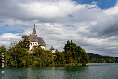 The Austrian Carinthian village of Maria Wörth on the Wörthersee