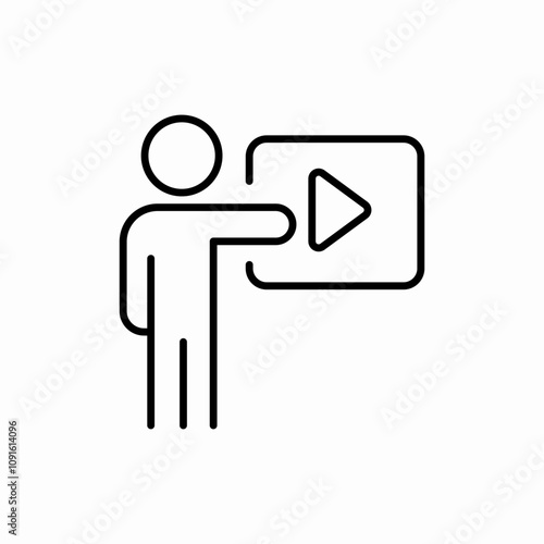 human click play button icon sign vector