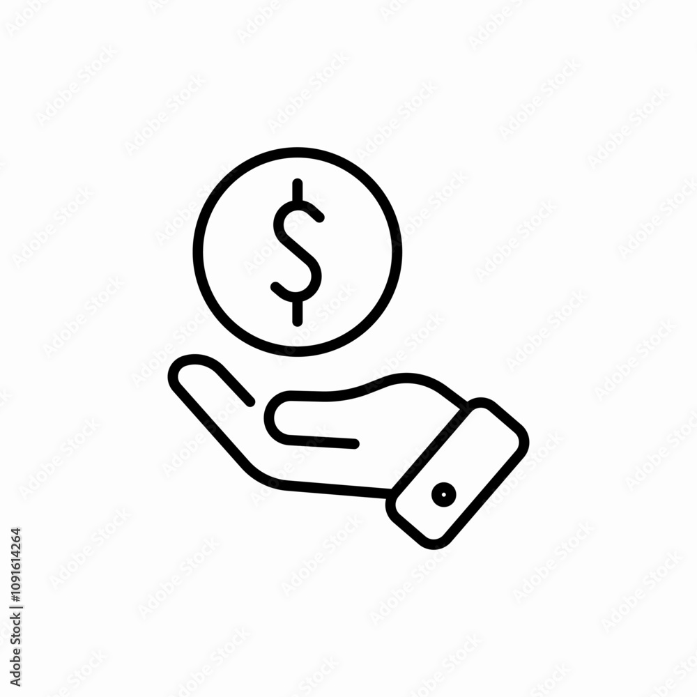 money cash coin care icon sign vector money cash coin care icon sign vector