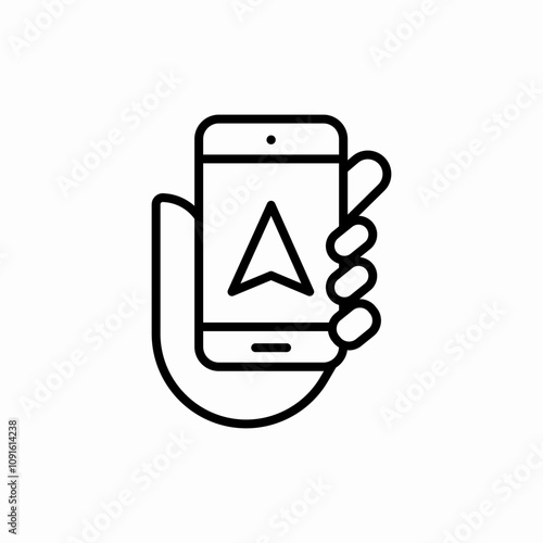 location rotate phone icon sign vector
