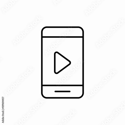 play button on phone icon sign vector