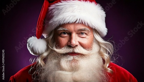 Com seu visual icônico, barba e cabelo brancos, Papai Noel transmite alegria, generosidade e a magia natalina, sendo um símbolo do espírito do Natal. photo