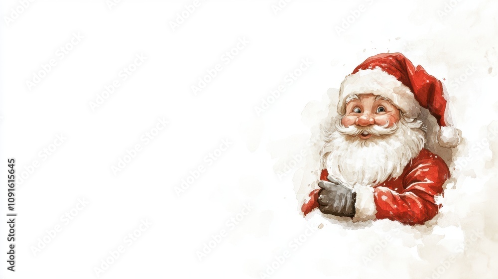 Cute Santa Claus character for Christmas holiday greeting card design.