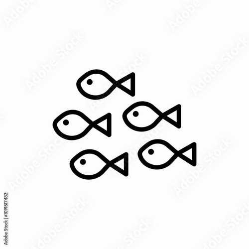 five fish icon sign vector