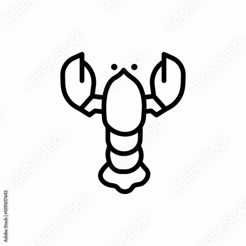 lobster sea animal icon sign vector