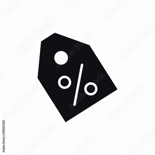 percent tag icon sign vector