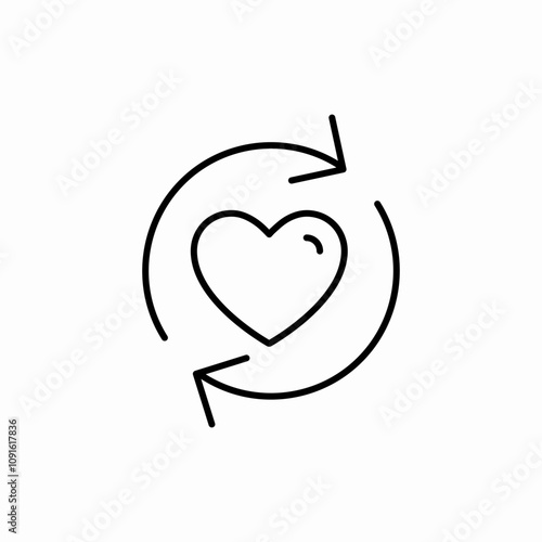 refresh love icon sign vector