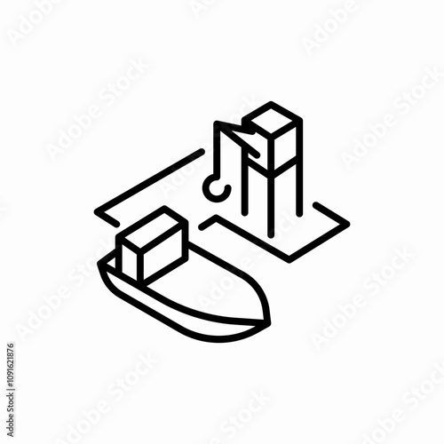 ship cargo terminal icon sign vector