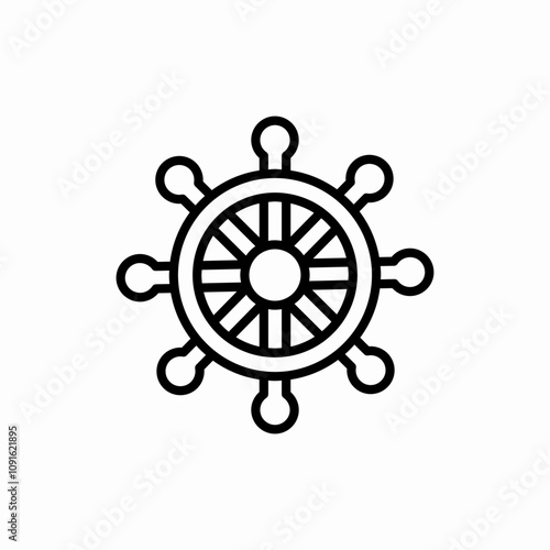 ship steering icon sign vector