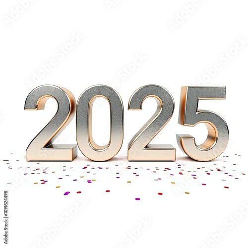 2025 text on a white background, new year concept