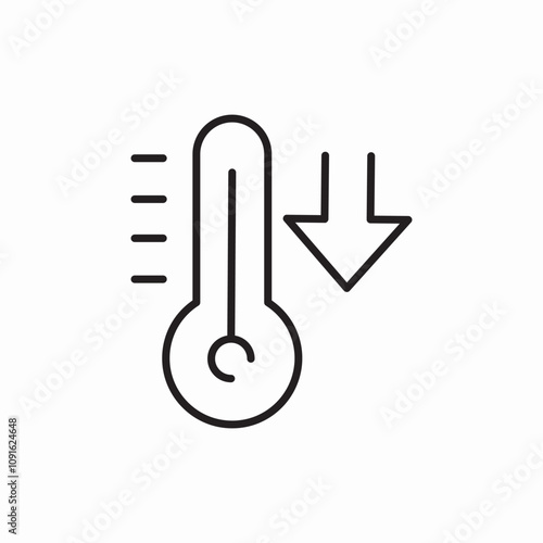decreas arrow and temperature icon sign vector