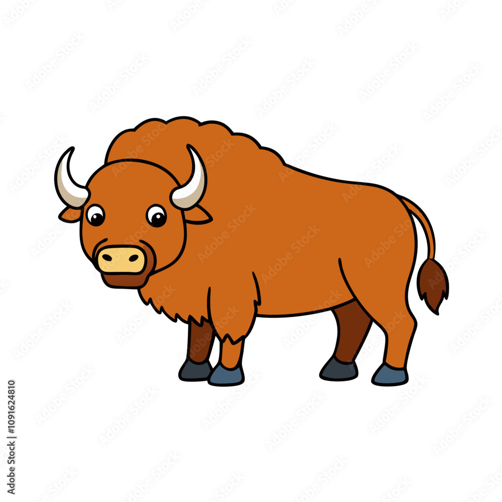Obraz premium Bison cartoon vector illustration