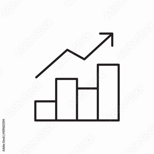 growth statistic financial chart icon sign vector