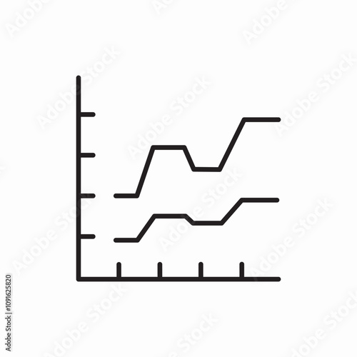 statistic graphic line icon sign vector