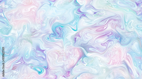 A colorful swirl of blue, pink and purple with a white background