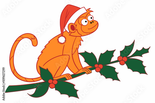 Funny Christmas Bambi Head White Santa Illustration | Unique Holiday Art