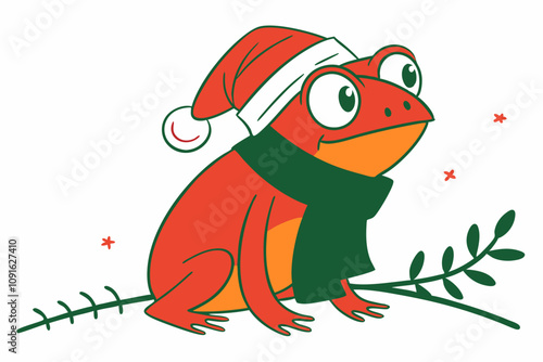 Funny Christmas Bambi Head White Santa Illustration | Unique Holiday Art